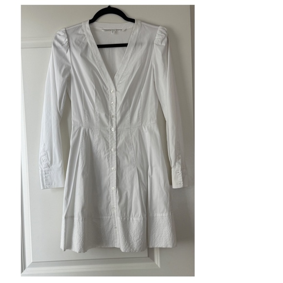 Veronica Beard crisp white button down mini dress - Size 2 - Picture 1 of 7